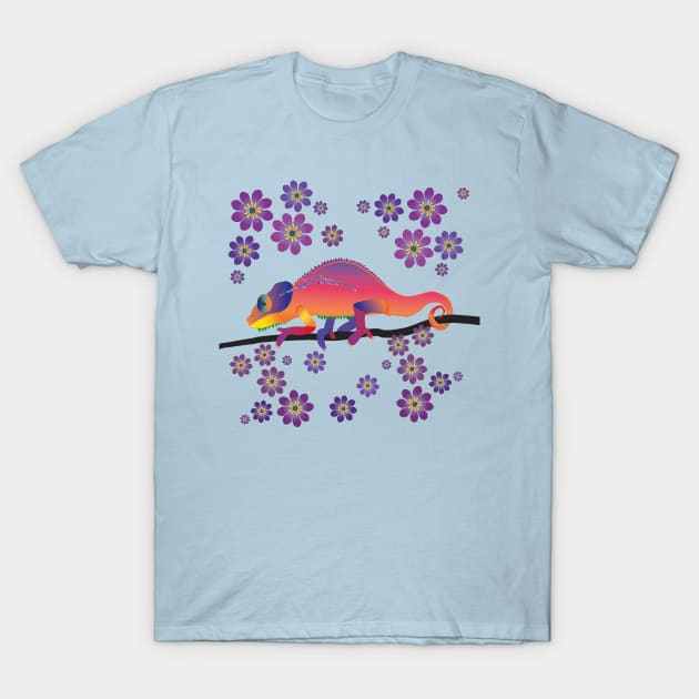 Rainbow chameleon T-Shirt by Bwiselizzy